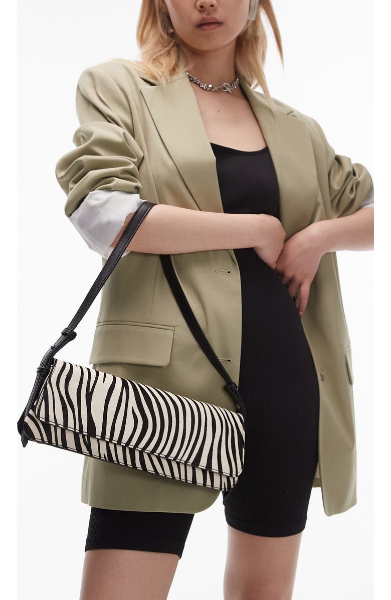 Topshop Stassi Faux Fur Shoulder Bag, Alternate, color,