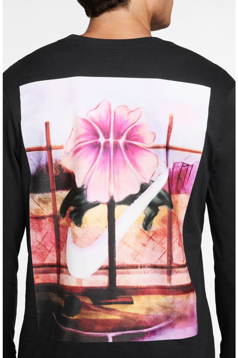 Abstract Paint Long Sleeve Graphic T-Shirt, Alternate, color, BLACK