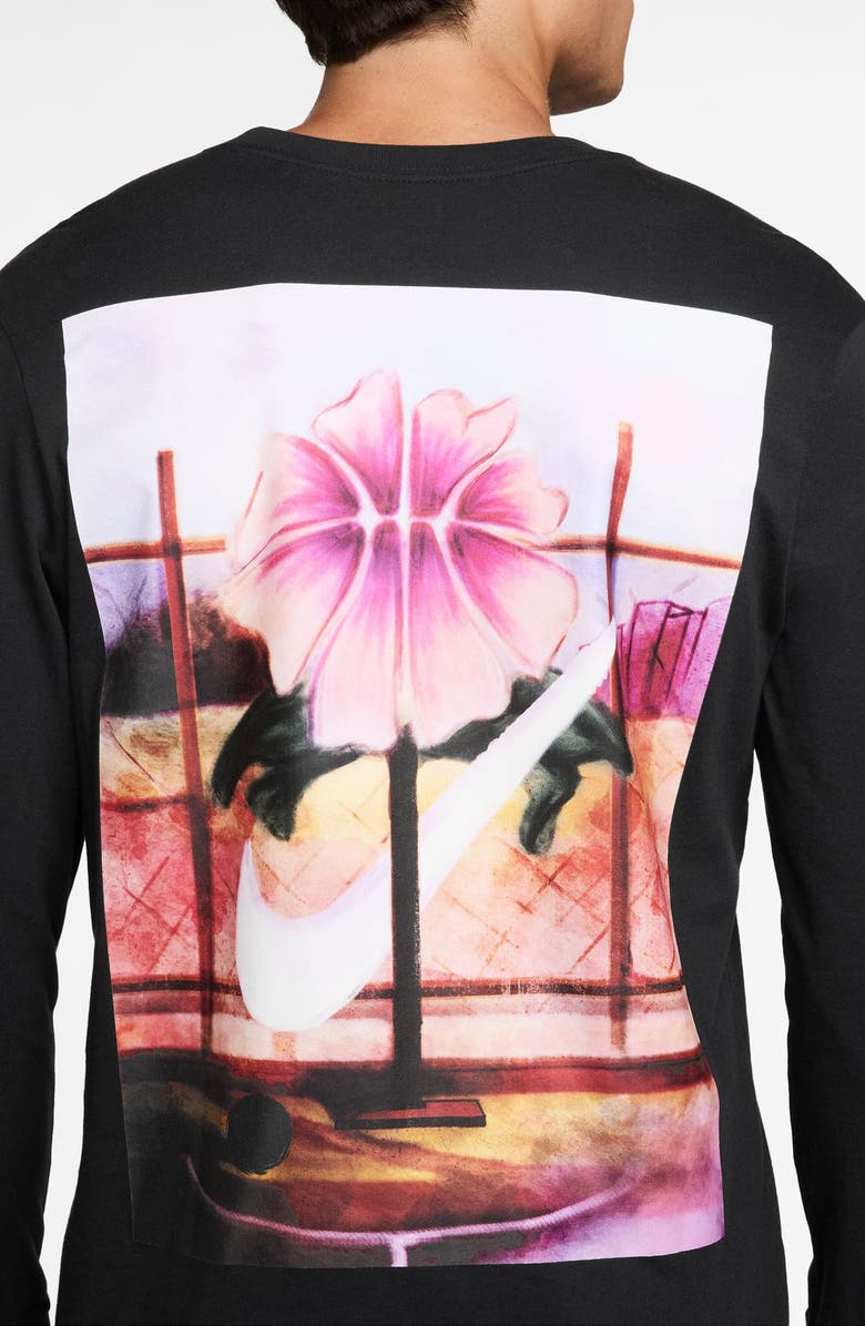 Nike Abstract Paint Long Sleeve Graphic T-Shirt, Alternate, color, Black