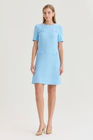 Ming Wang x Family Savvy A-Line Tweed Texture Above-the-Knee Dress