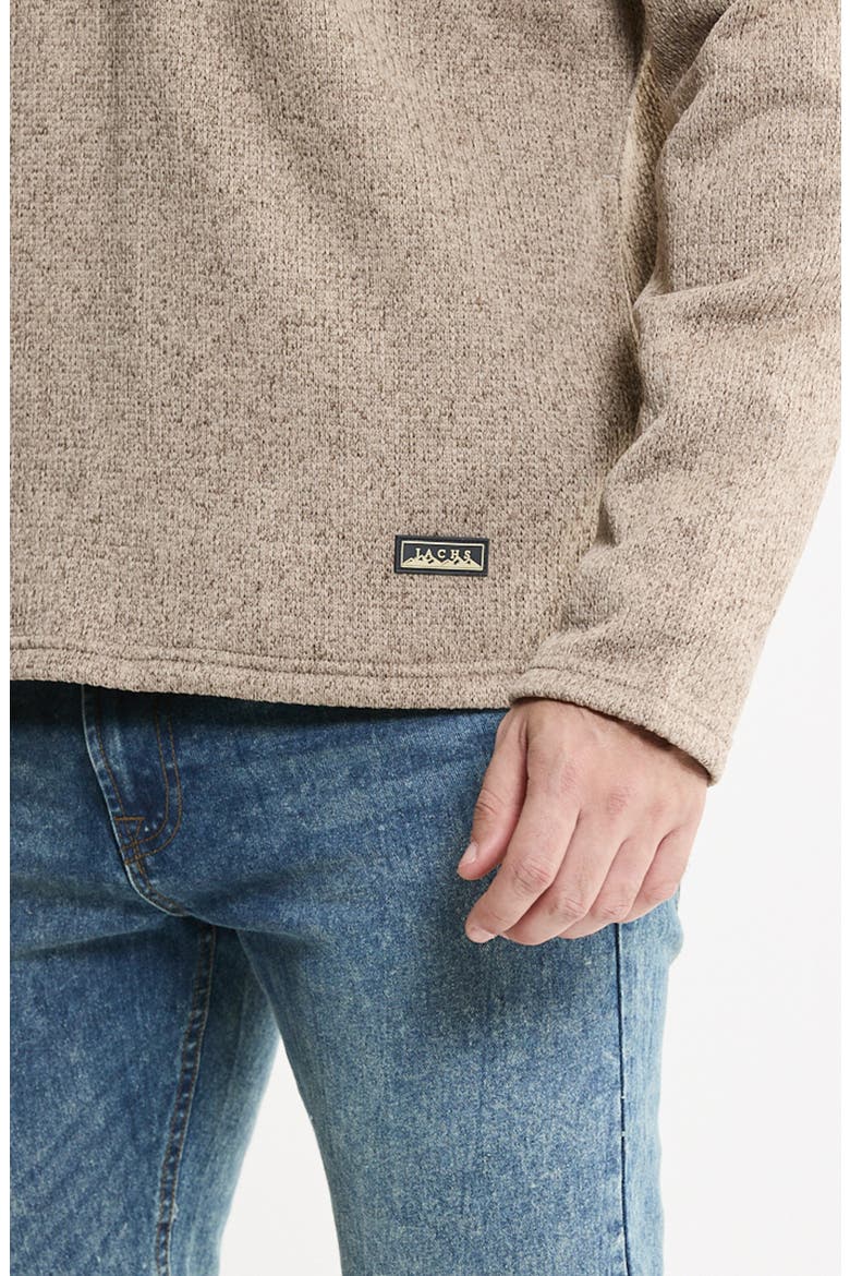 Quarter Zip Sweater Fleece, Alternate, color, STONE FLEECE