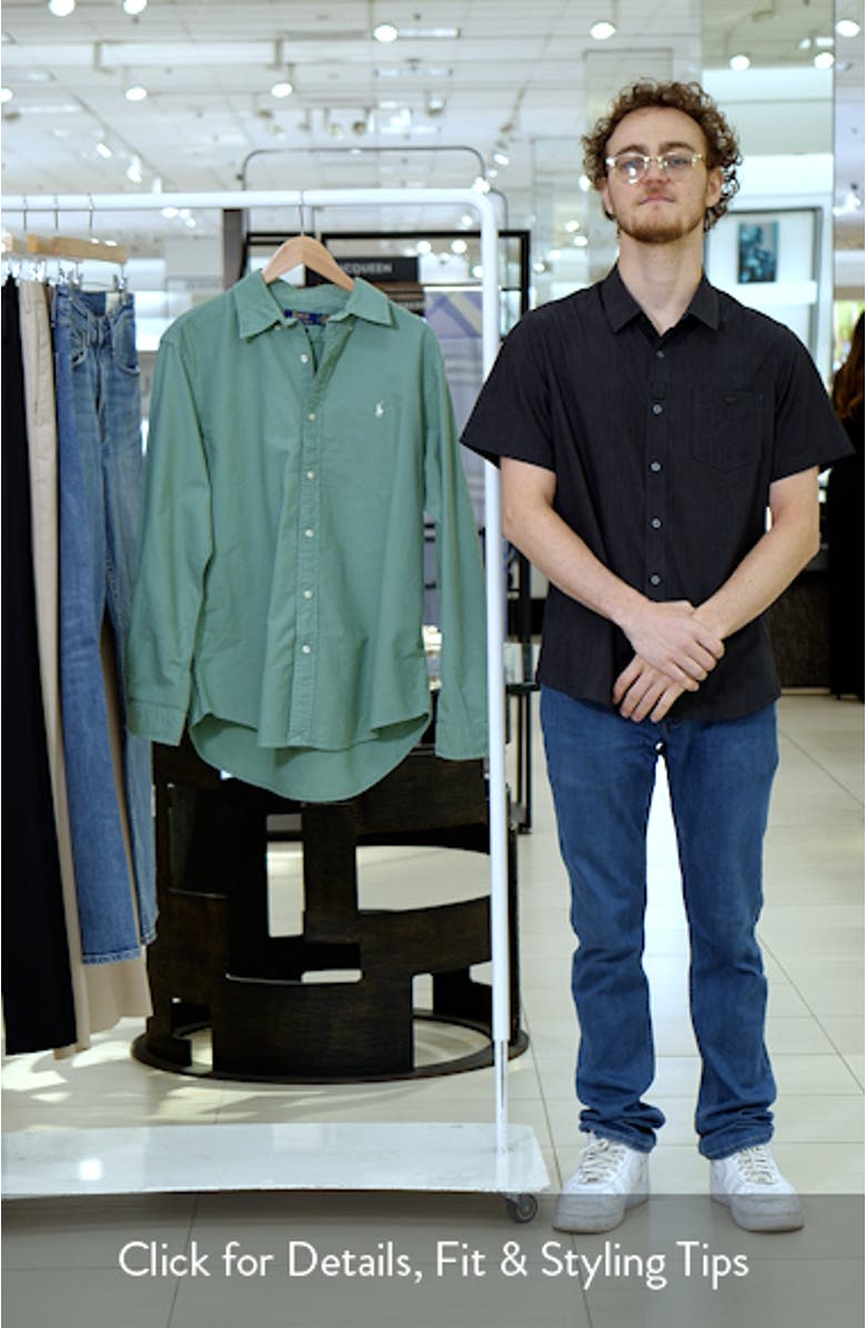 Classic Fit Solid Garment Dyed Cotton Button-Down Oxford Shirt, sales video thumbnail