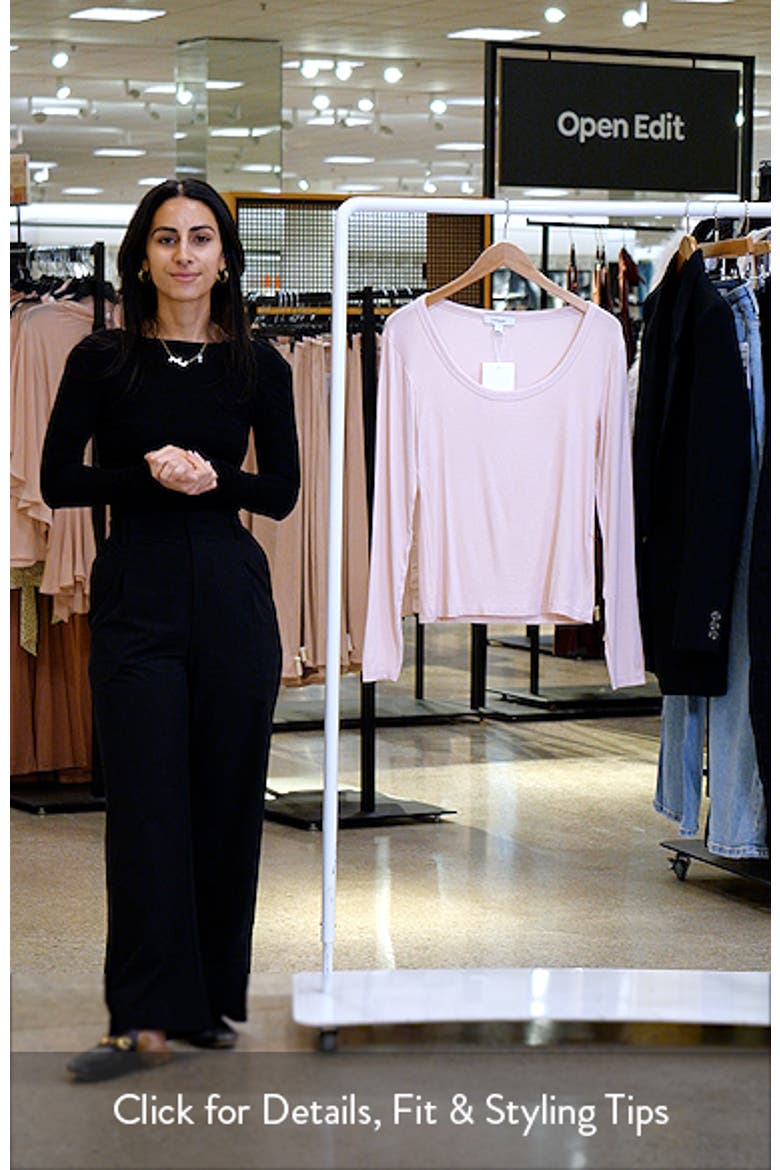 Scoop Neck Long Sleeve Rib Top video