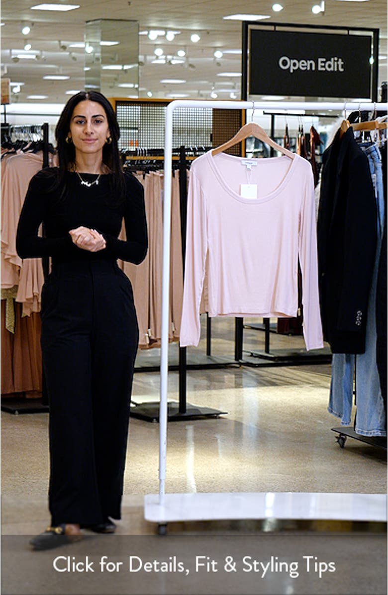 Scoop Neck Long Sleeve Rib Top, sales video thumbnail