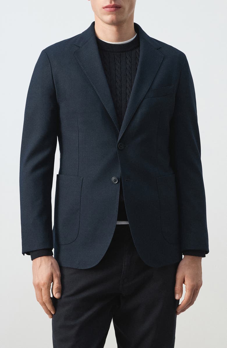MANGO Slim Fit Sport Coat, Main, color, Navy