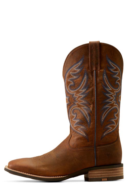 Ariat Ricochet Wide Square Toe Western Boot In Brown