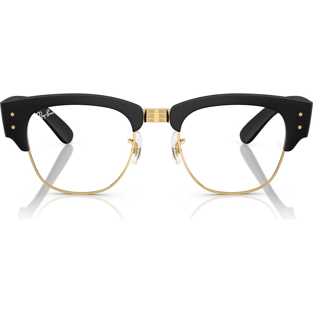 Ray Ban Ray-ban Mega Clubmaster Liteforce 50mm Square Optical Glasses In Black Gold