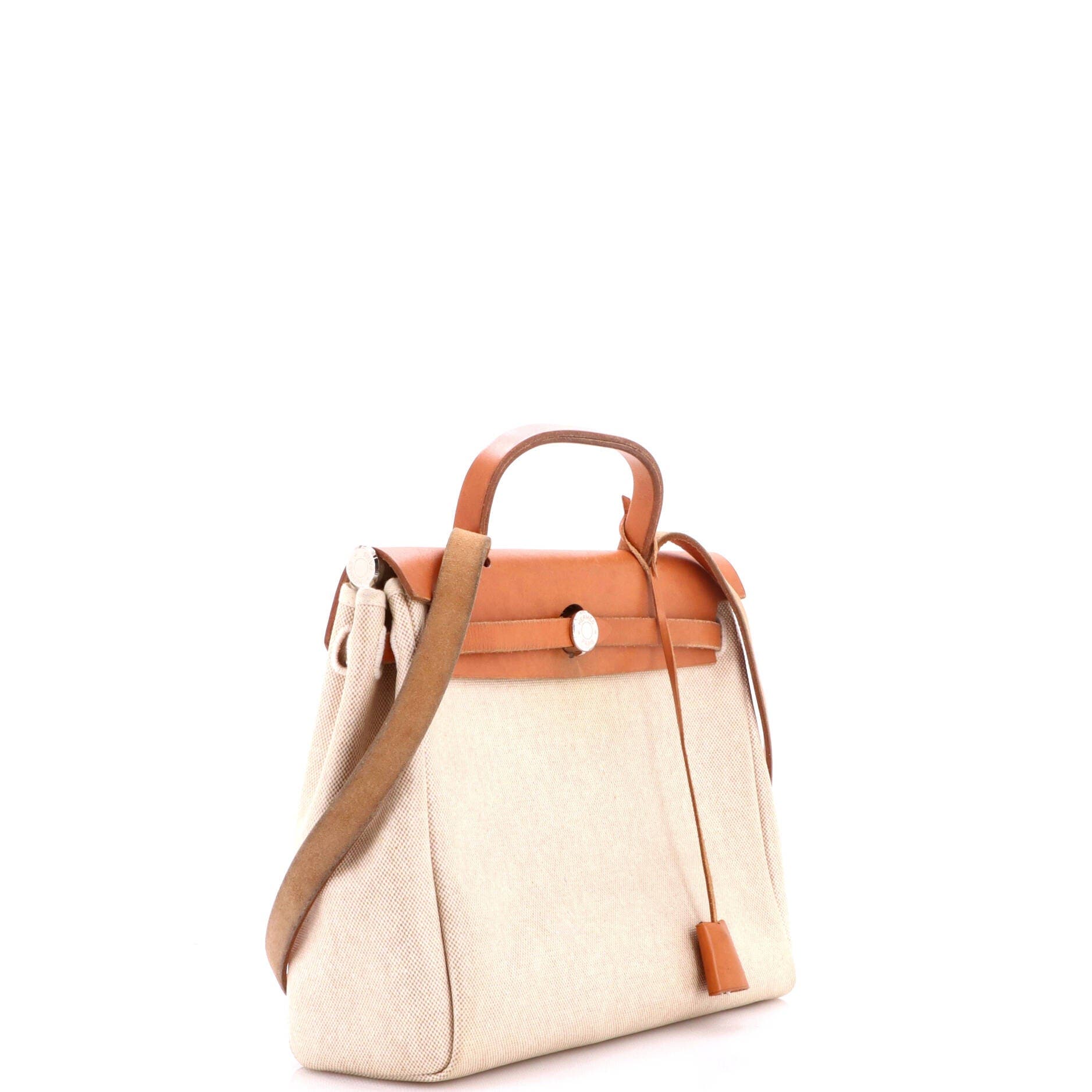 Herbag Toile and Leather PM, Alternate, color, White