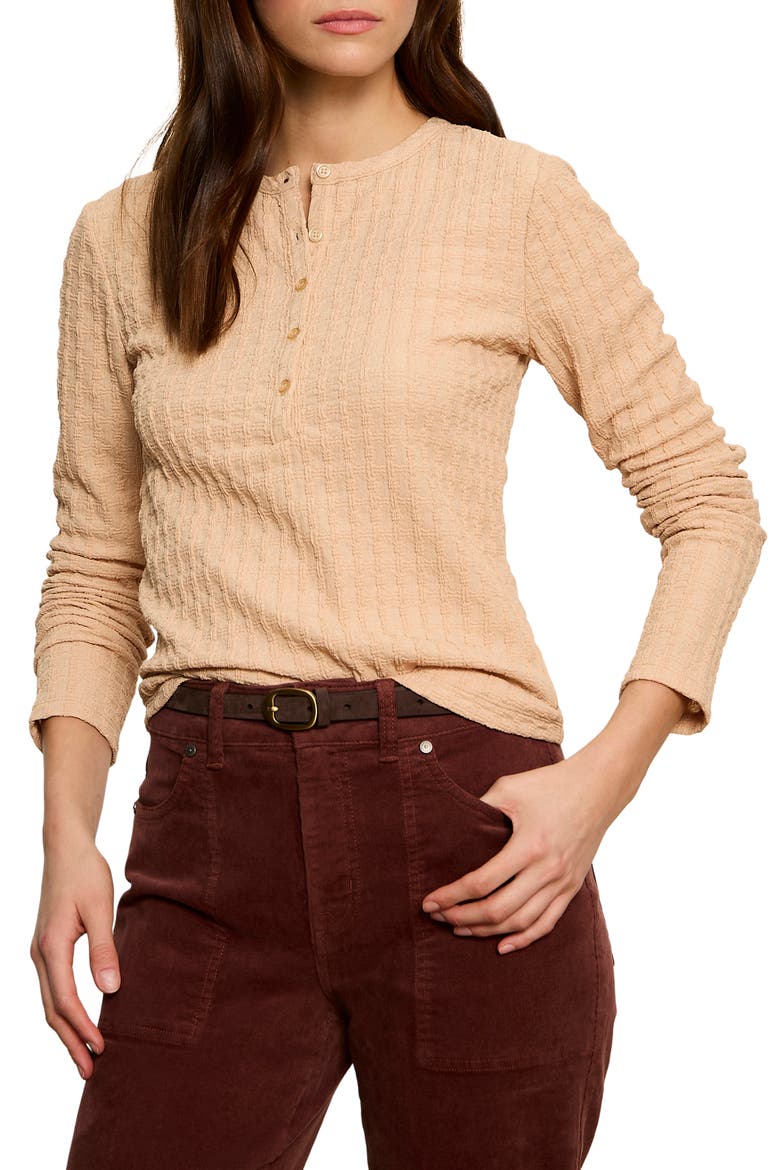 Not So Basic Texture Henley Top, Alternate, color, DRIED GOLDIE YELLOW