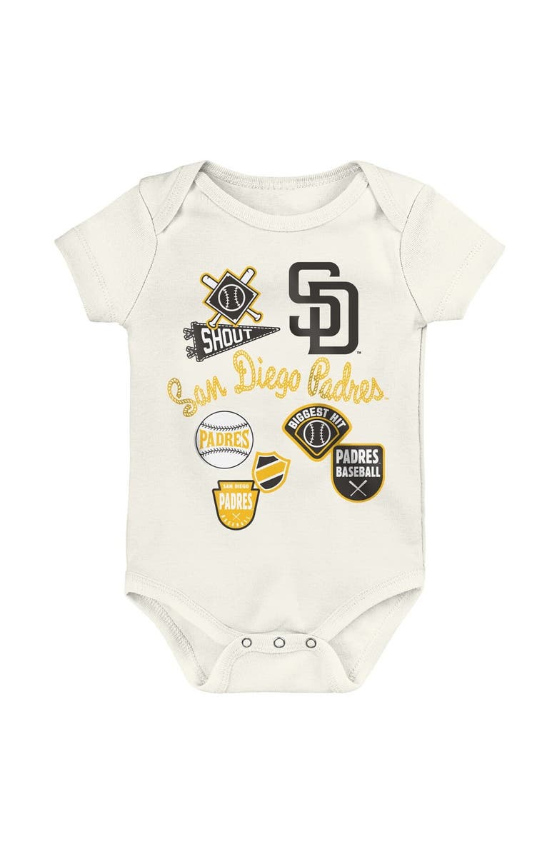 Outerstuff Newborn Outerstuff San Diego Padres Home Plate 3-Piece Creeper Set, Alternate, color, Yellow