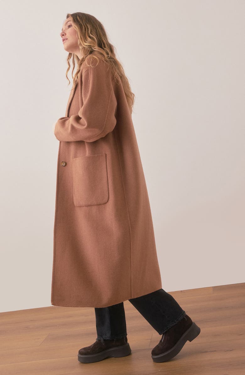 Marine Layer Colette Longline Coat, Alternate, color, Camel