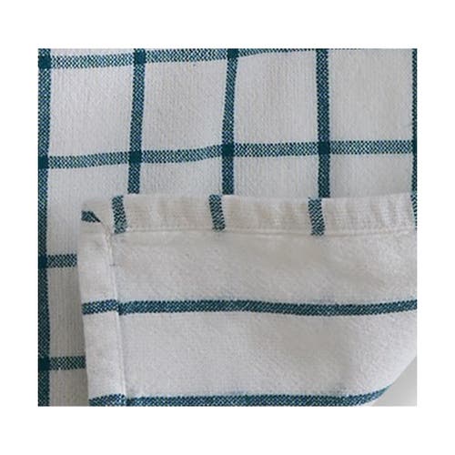 Tag Classic Reversible Turquoise Blue Windowpane Dishtowel In Blue