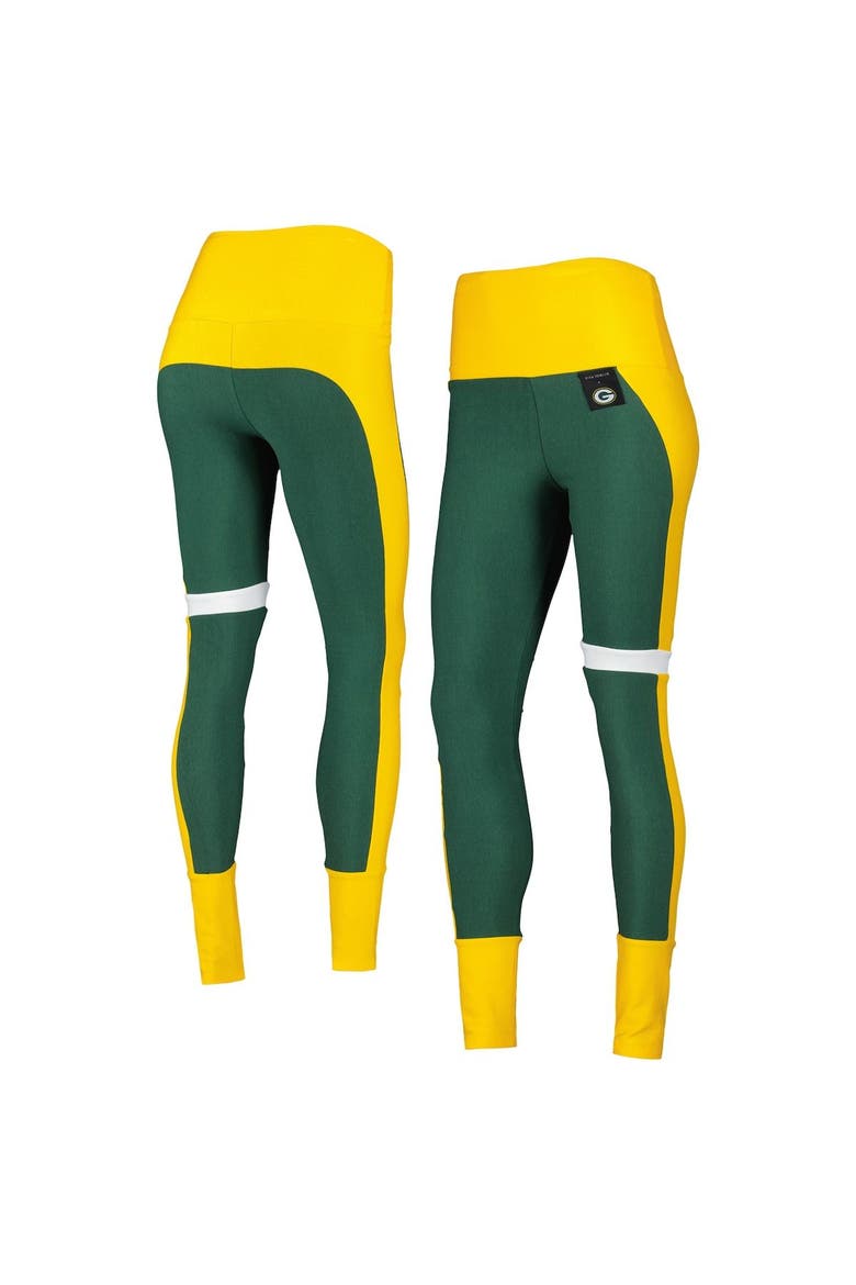 Women's KIYA TOMLIN Green/Gold Green Bay Packers Colorblock Tri-Blend Leggings, Main, color, Green
