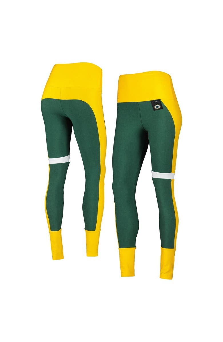 KIYA TOMLIN Women's KIYA TOMLIN Green/Gold Green Bay Packers Colorblock Tri-Blend Leggings, Main, color, 