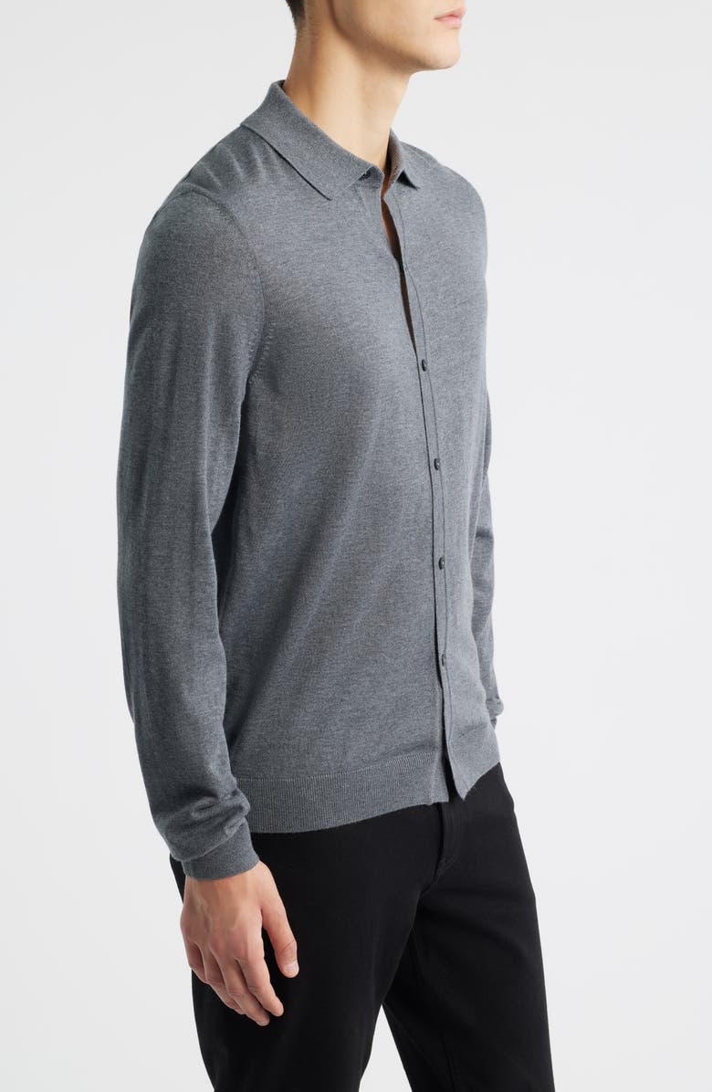 BOSS Helbert Wool Cardigan, Alternate, color, Medium Grey