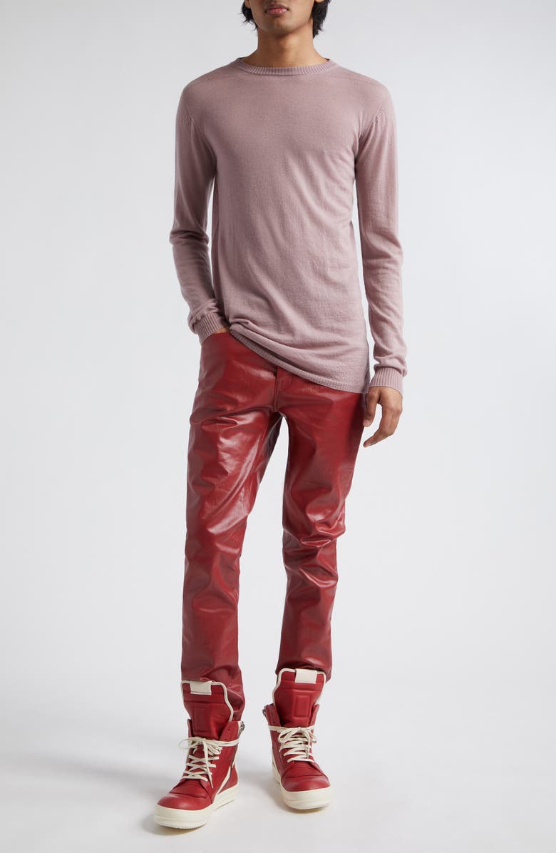 Rick Owens Tyrone Coated Skinny Jeans, Alternate, color,