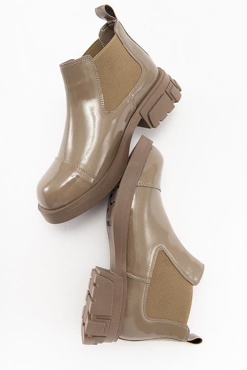 Prologue Shoes Cafune Patent Platform Boot In Multi