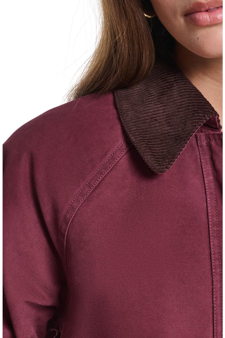 Shorty Barn Coat, Alternate, color, BURGUNDY