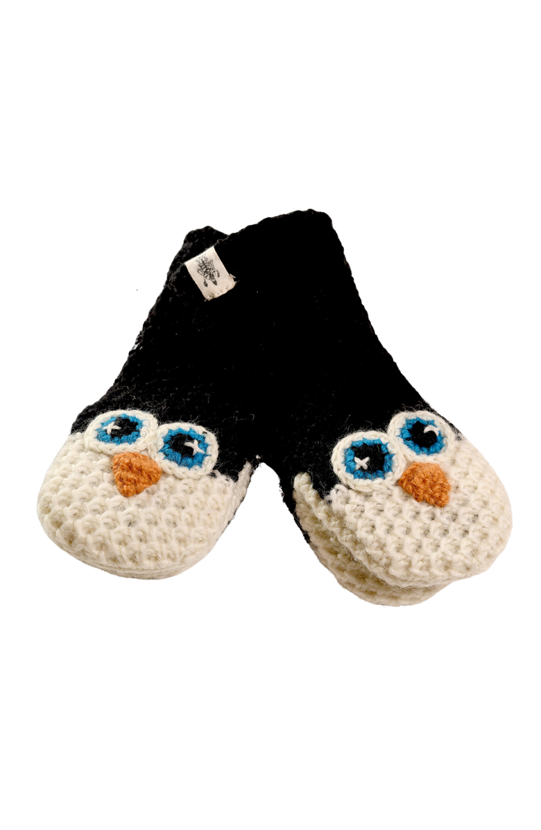 Nirvanna Designs Crochet Penguin Mittens, Main, color, White