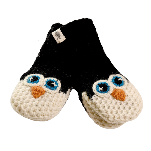 Nirvana Designs Crochet Penguin Mittens In White