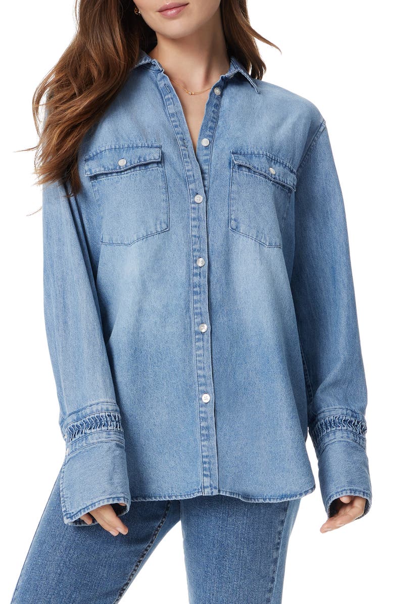 Sam Edelman Wrenly Chambray Button-Up Shirt, Main, color, 