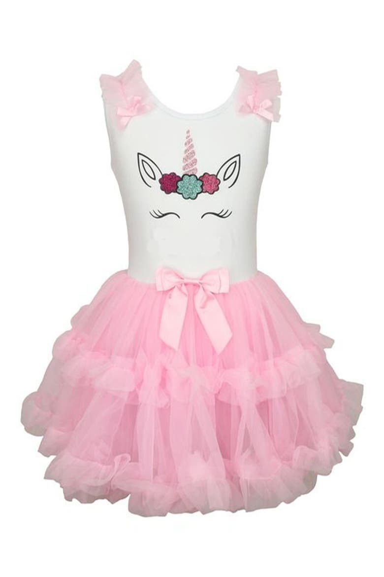 Kids' Sequin Unicorn Tulle Party Dress, Main, color, PINK