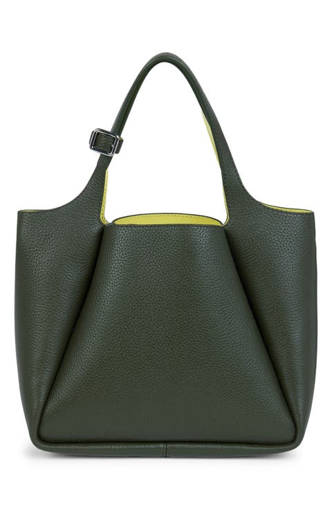 Trapeze Leather Bucket Bag