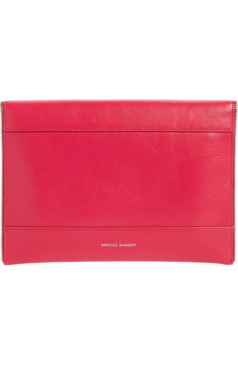Rebecca Minkoff Leo Leather Envelope Clutch, Alternate, color,