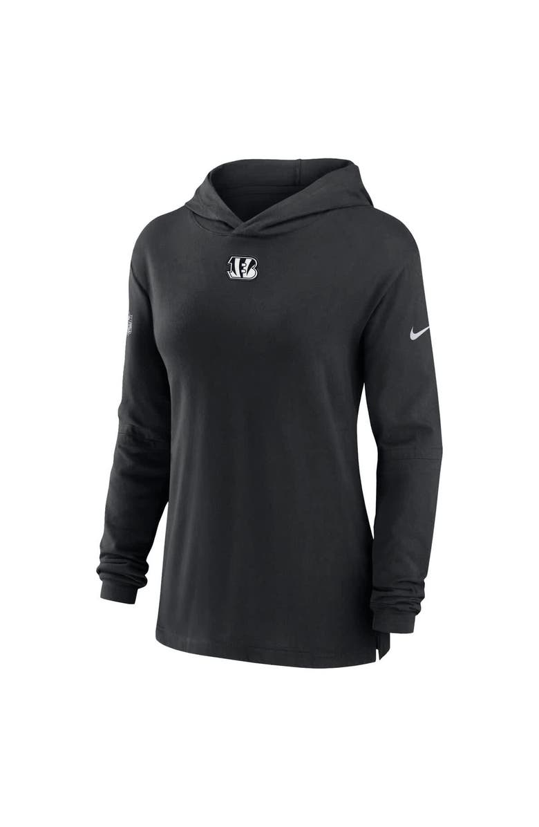 Nike Women's Nike Black Cincinnati Bengals Sideline Performance Long Sleeve Hoodie T-Shirt, Alternate, color, Black