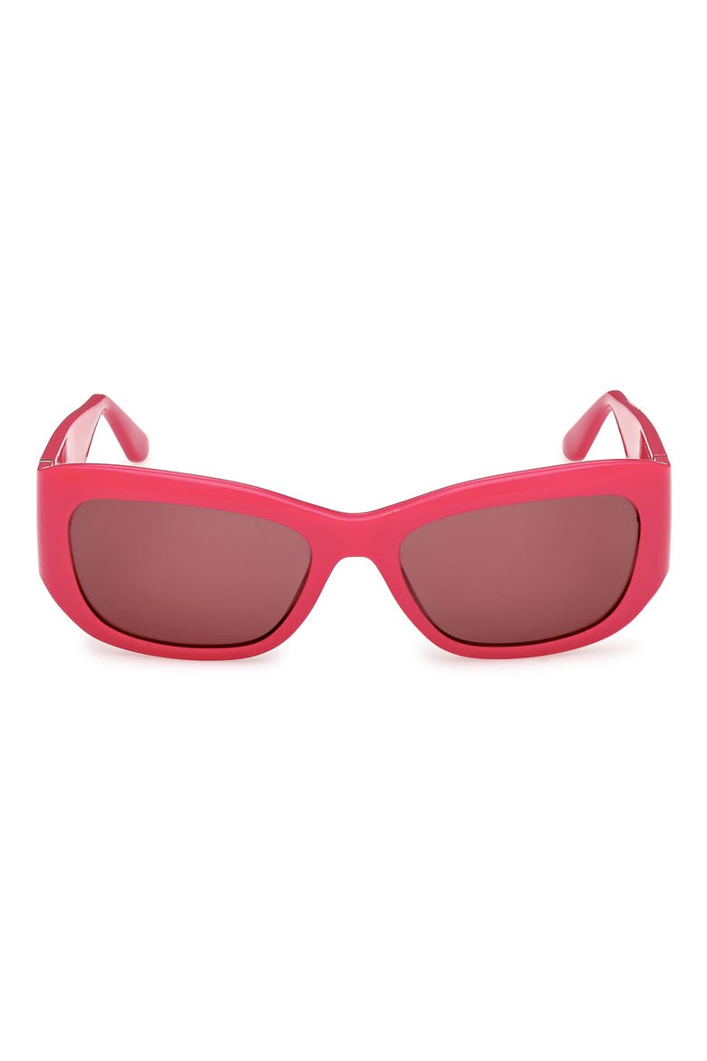 Rectangular Sunglasses, Main, color, SHINY PINK / BORDEAUX