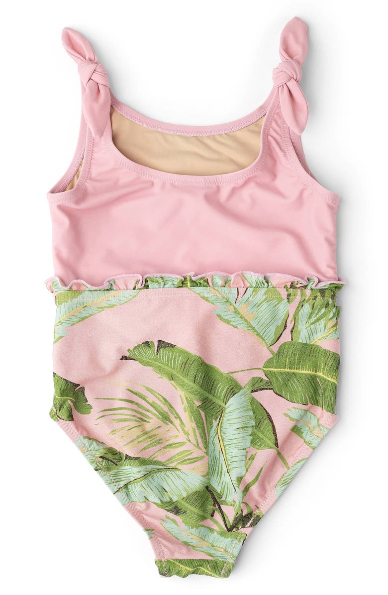 Shade Critters Kids' Cabana Palms Shimmer One-Piece Swimsuit, Alternate, color, Pink/ Multi