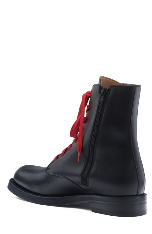 Valentino Calfskin Ankle Boots With Double Laces In Black