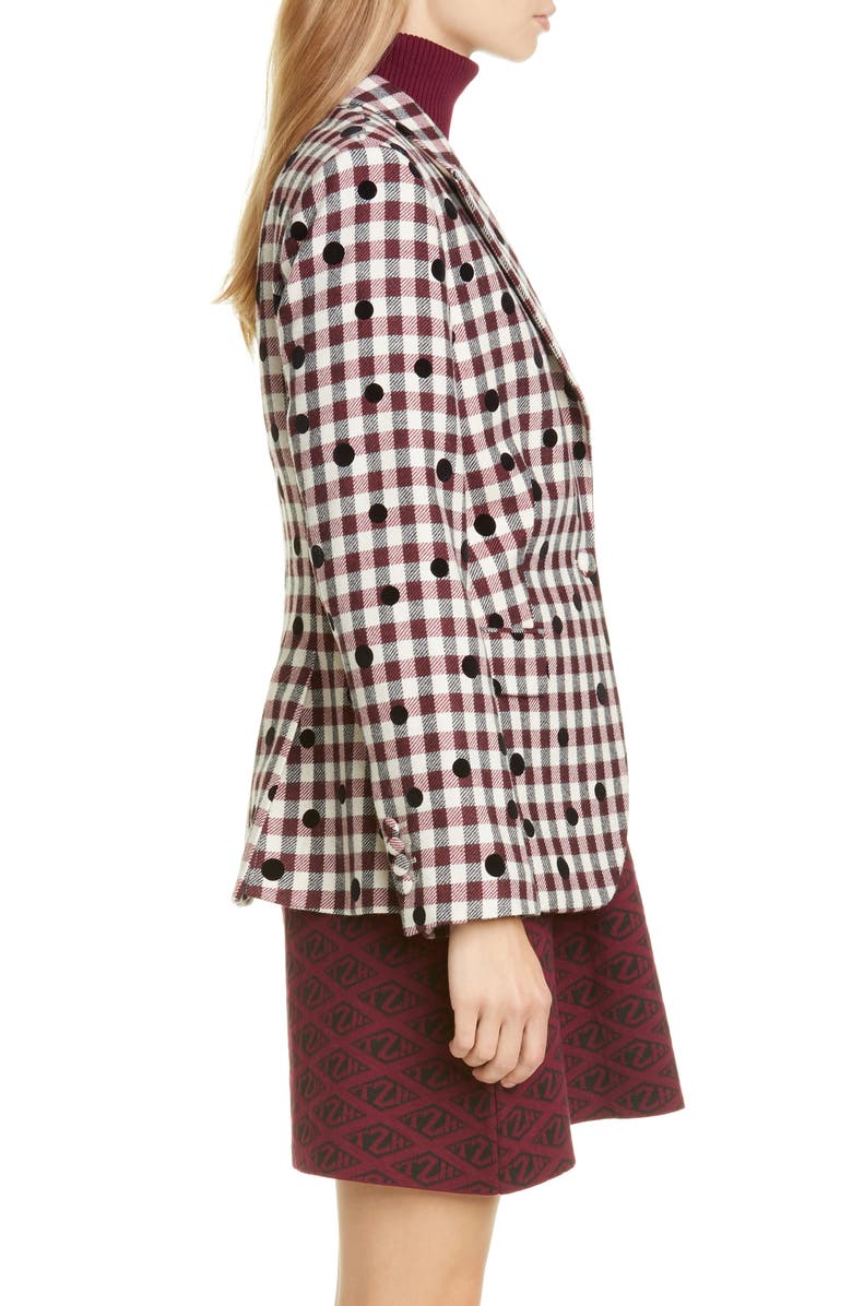 Tommy Hilfiger Tommy x Zendaya Velvet Dot Check Wool Blend Blazer, Alternate, color, 