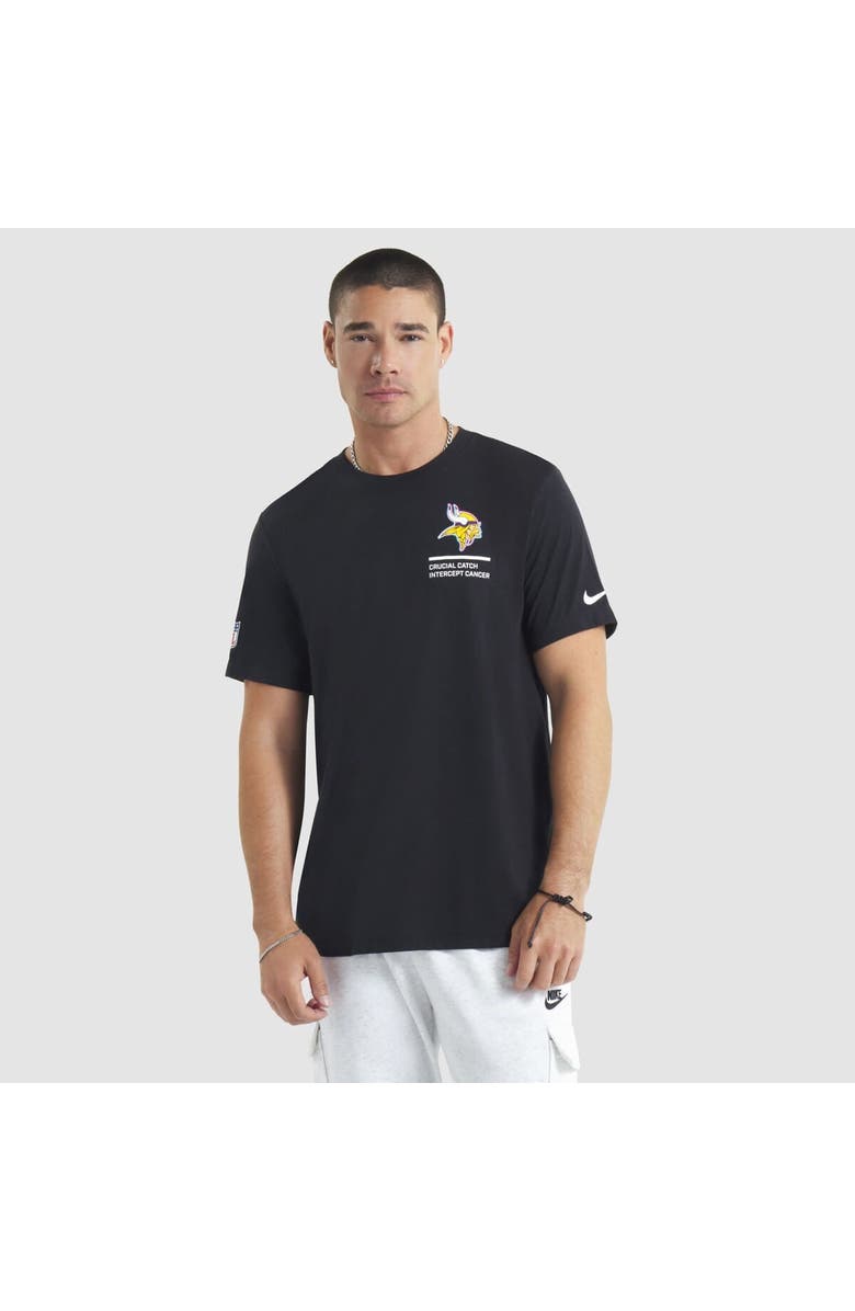 Nike Men's Nike Black Minnesota Vikings 2025 NFL Crucial Catch Tri-Blend Dri-FIT T-Shirt, Main, color, Black