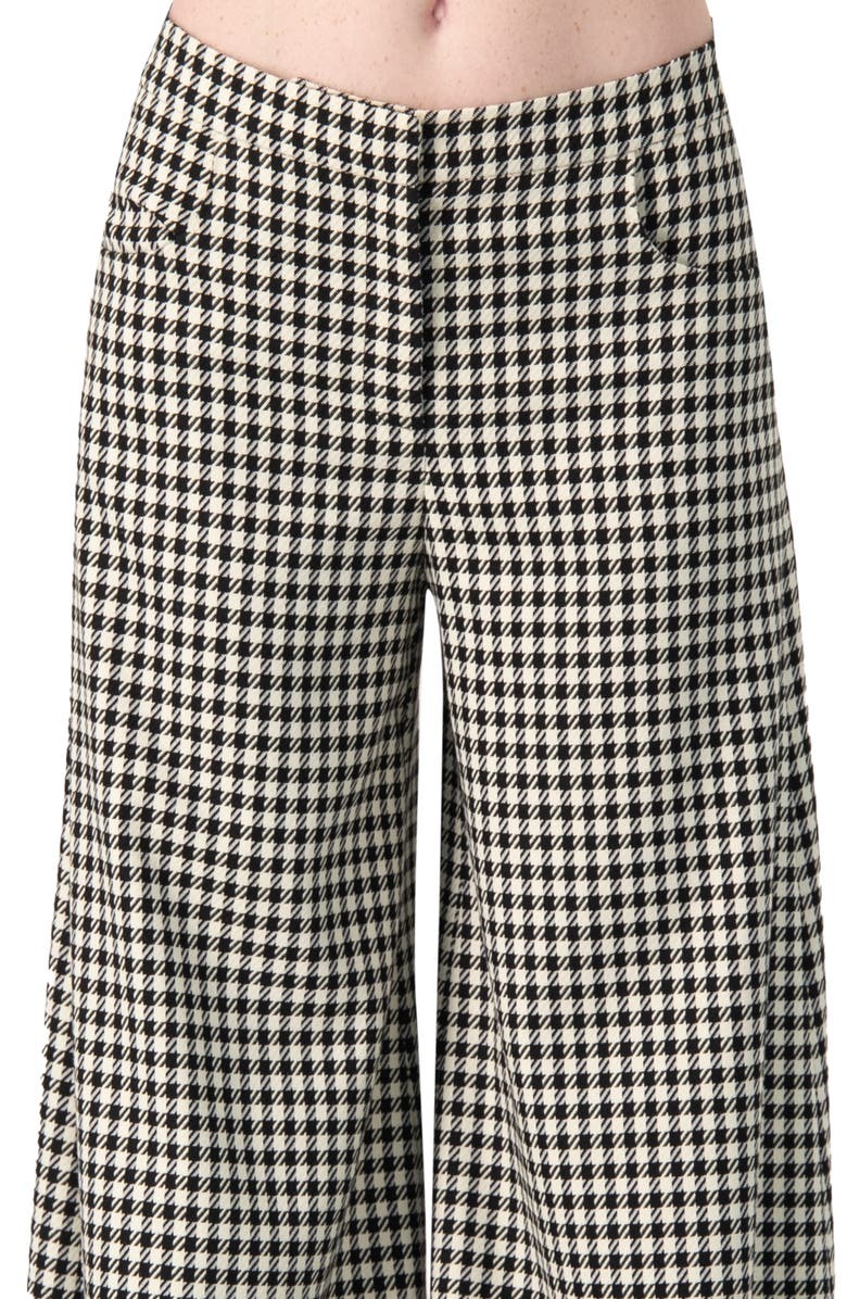 IVONNE Wide-Leg Houndstooth Pants, Alternate, color, Black