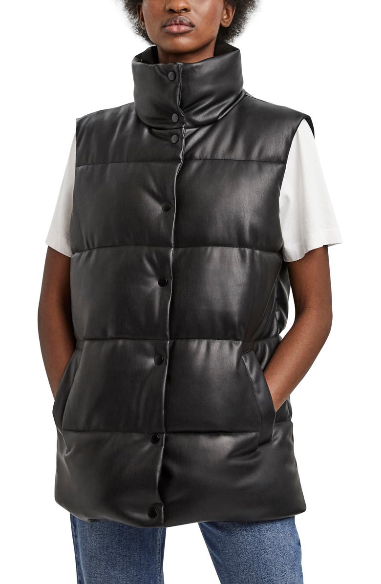VERO MODA Bella Ofelia Coated Puffer Vest, Main, color,
