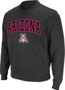 COLOSSEUM Men's Colosseum Charcoal Arizona Wildcats Arch & Logo Crew Neck Sweatshirt