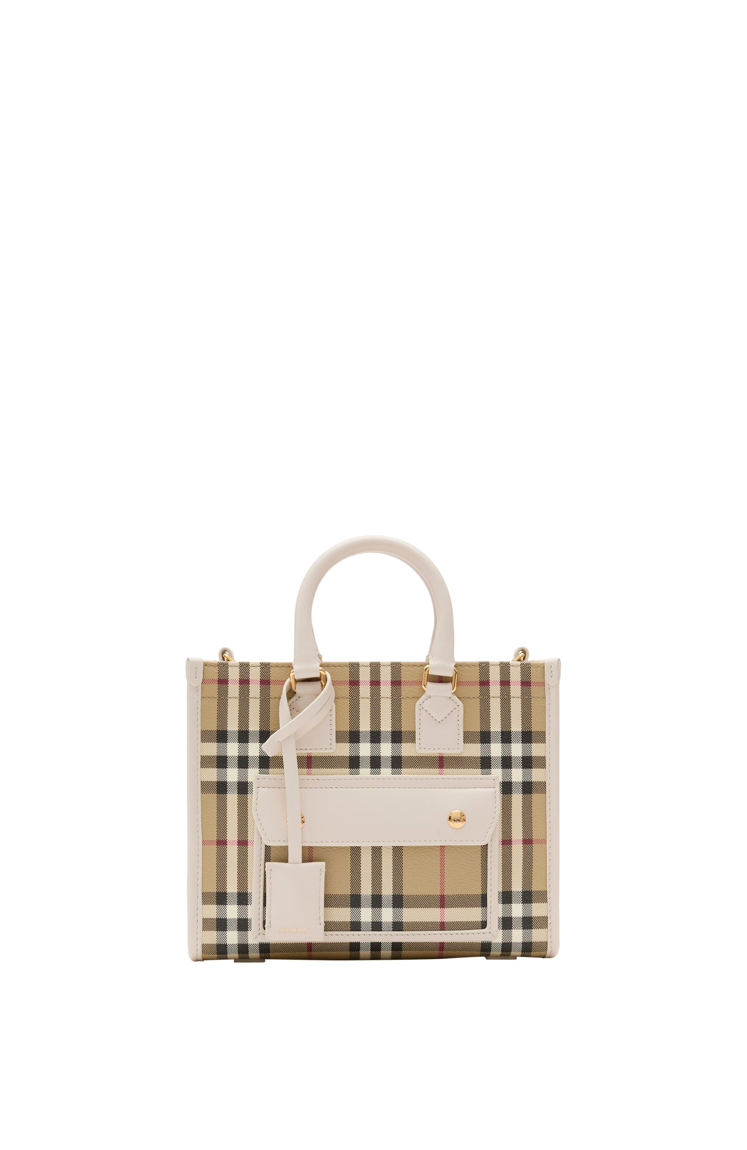 Mini Freya Tote, Main, color, Vintage check/soap beige