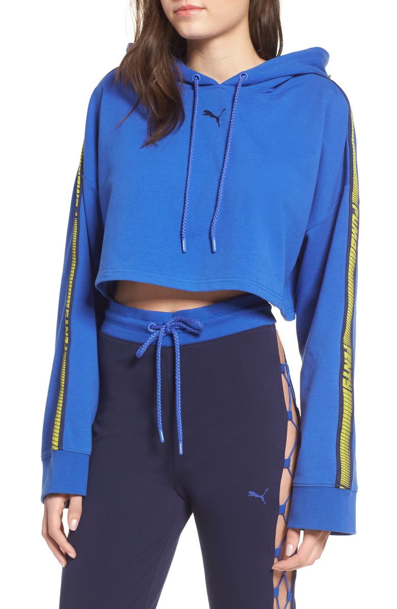 PUMA FENTY PUMA by Rihanna Hooded Crop Sweatshirt, Main, color,
