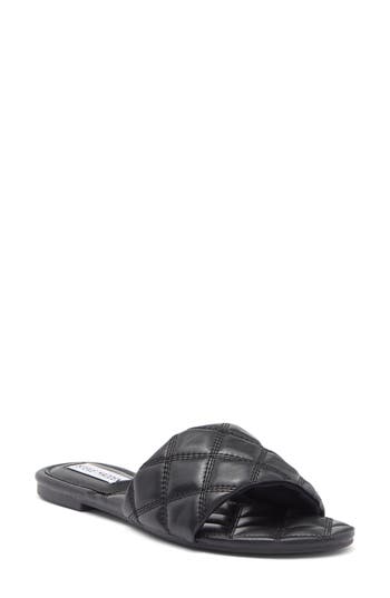 Steve Madden Perrie Quilted Slide Sandal In Black