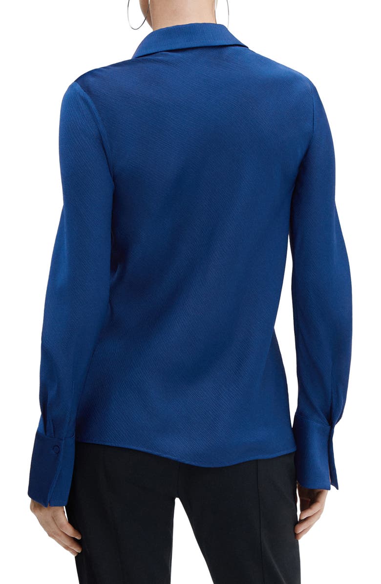 MANGO Textured Satin Button-Up Shirt, Alternate, color, 