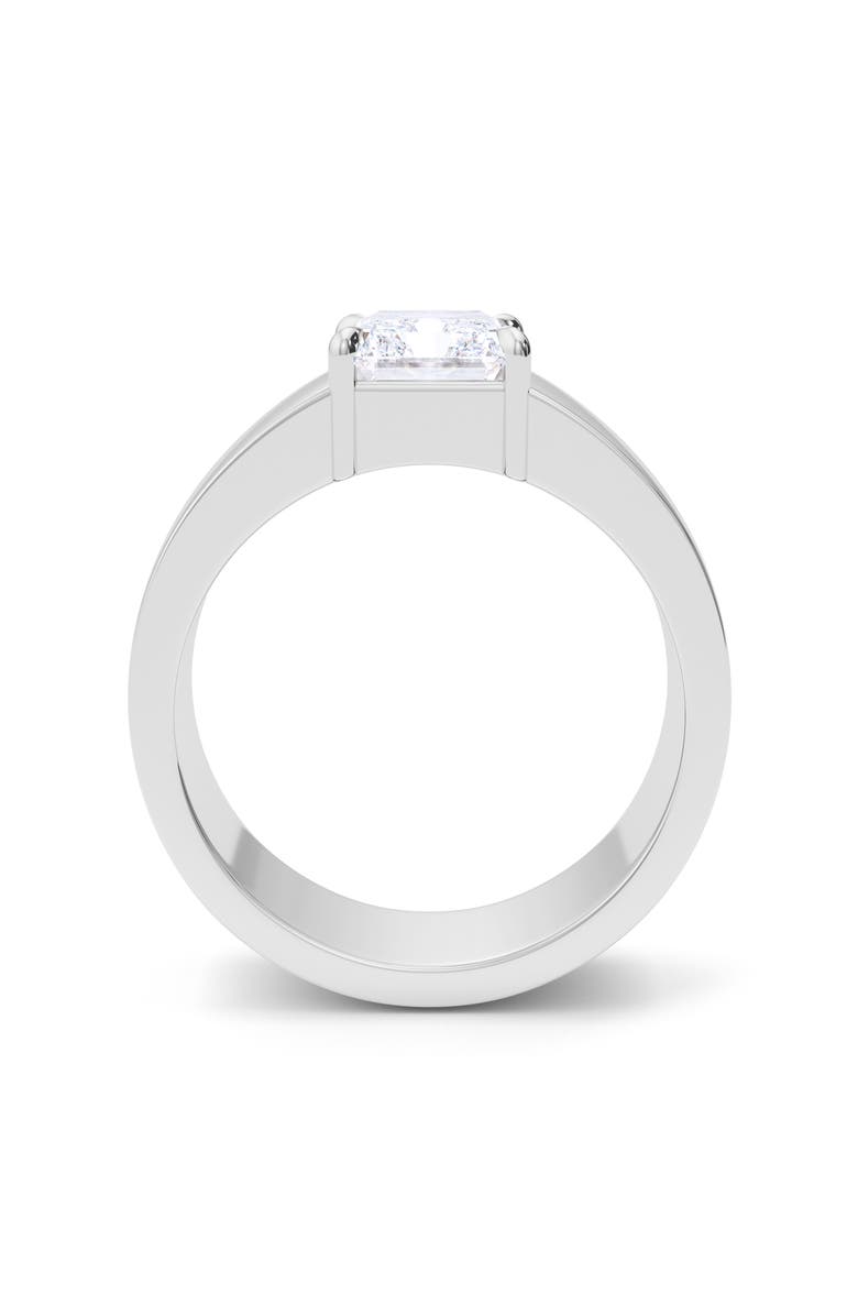 HauteCarat Radiant Cut Cigar Lab Created Diamond Ring, Alternate, color, 2.00Ctw 18K White Gold