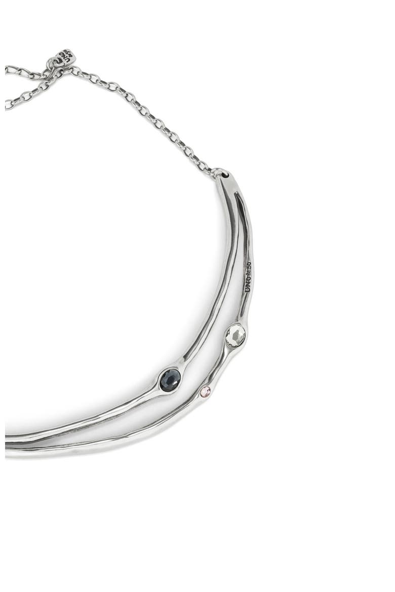 Multicolor Rigid Crystal Necklace, Alternate, color, Silver