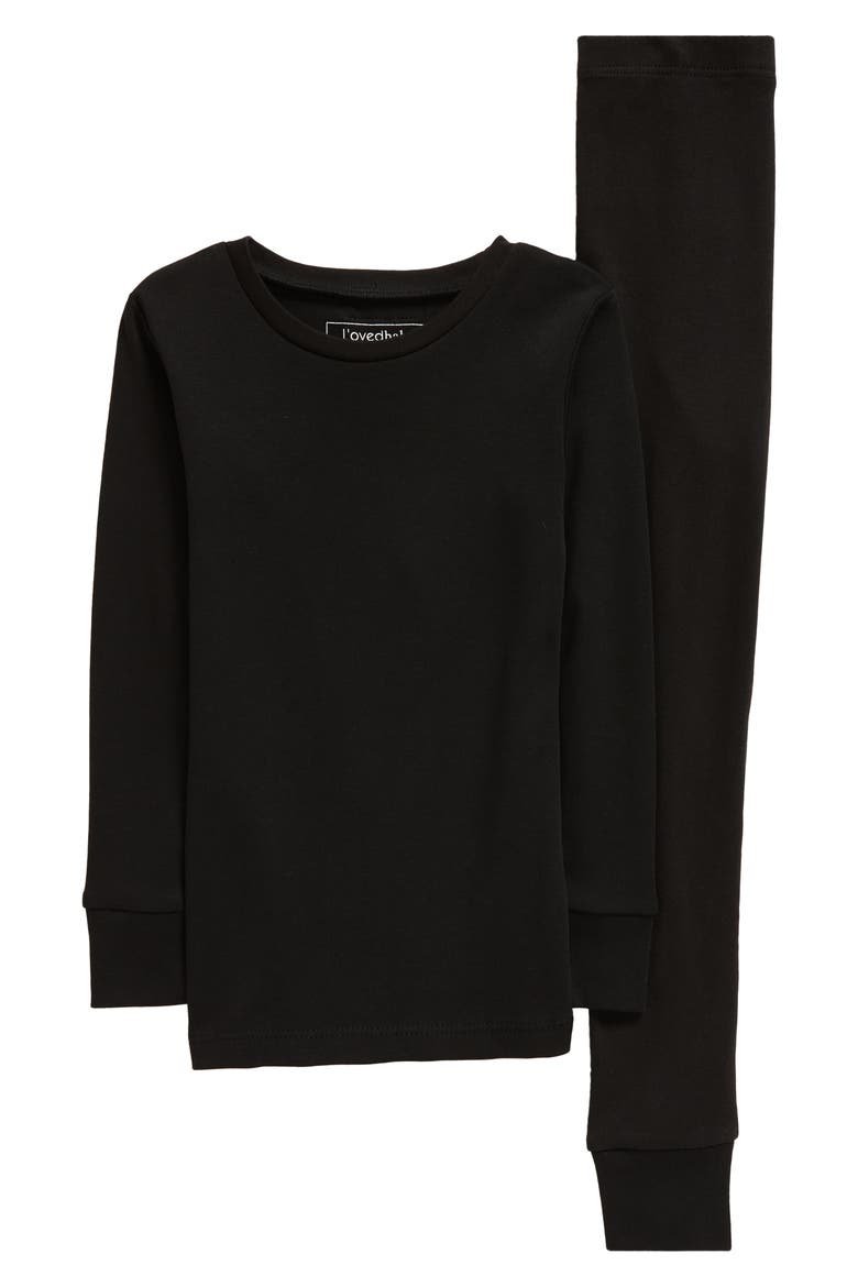 Two-Piece Organic Cotton Pajamas, Main, color, BLACK