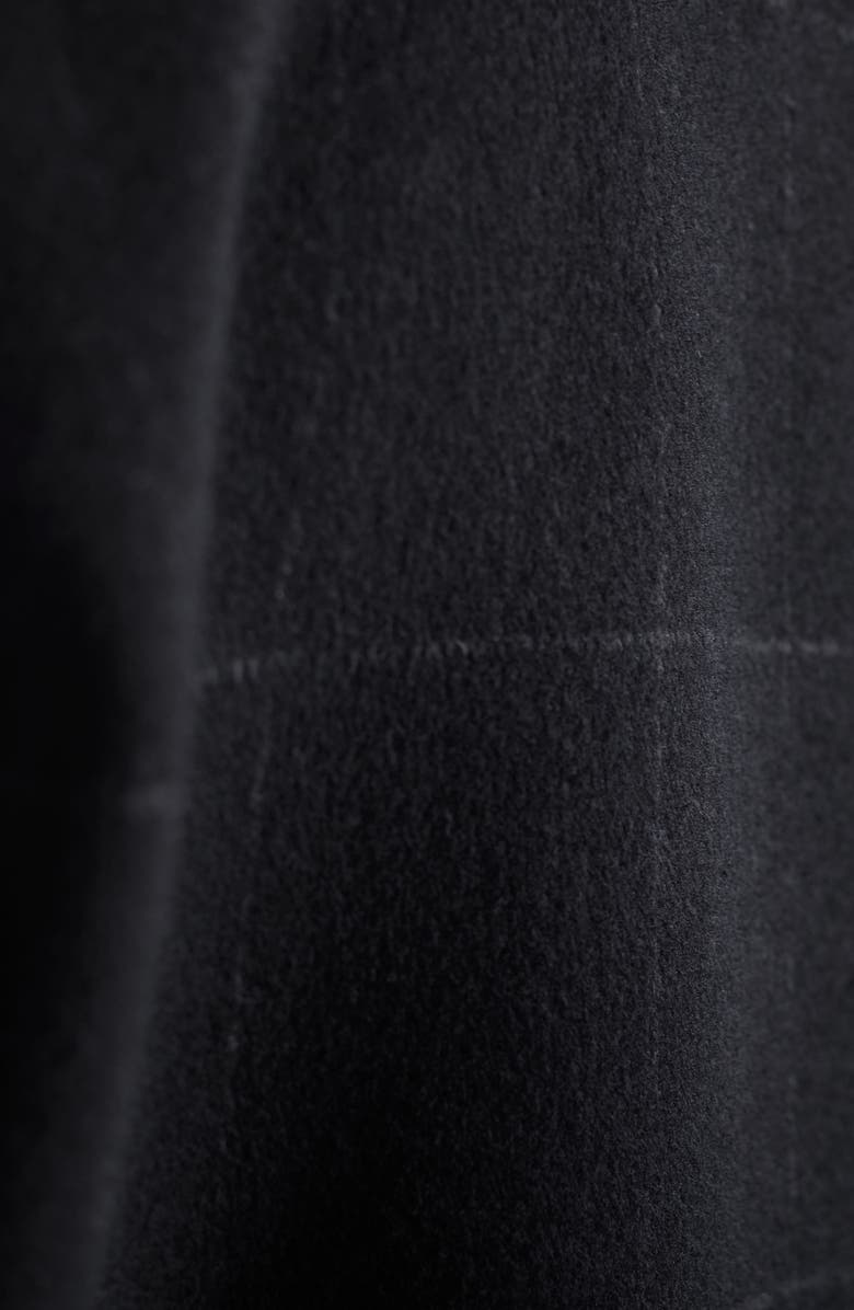 Bugatchi Wool Blend Bomber Jacket with Detachable Genuine Shearling Collar, Alternate, color, Black