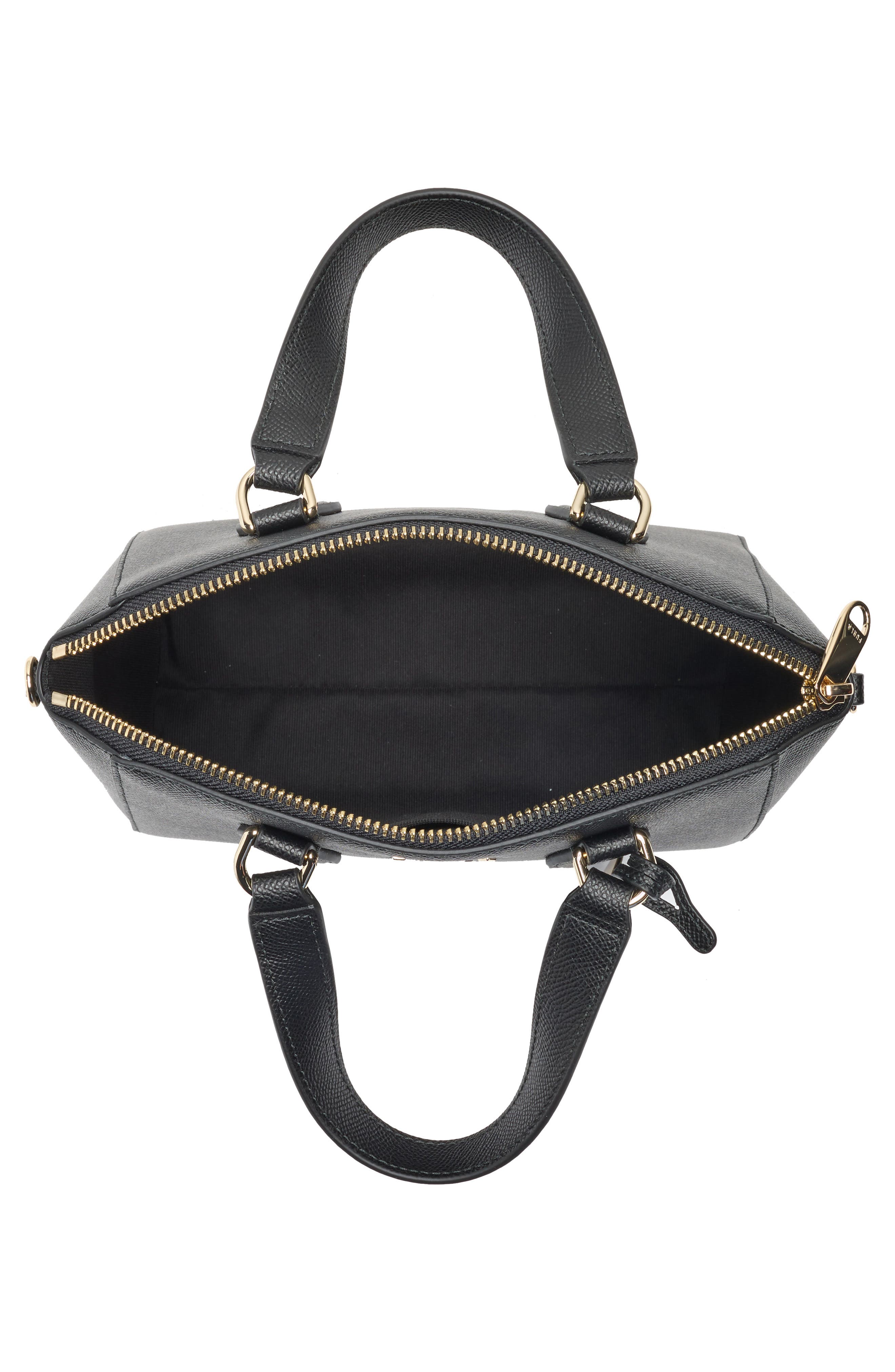 Furla Minerva Mini Satchel Tote Bag, Alternate, color, Nero