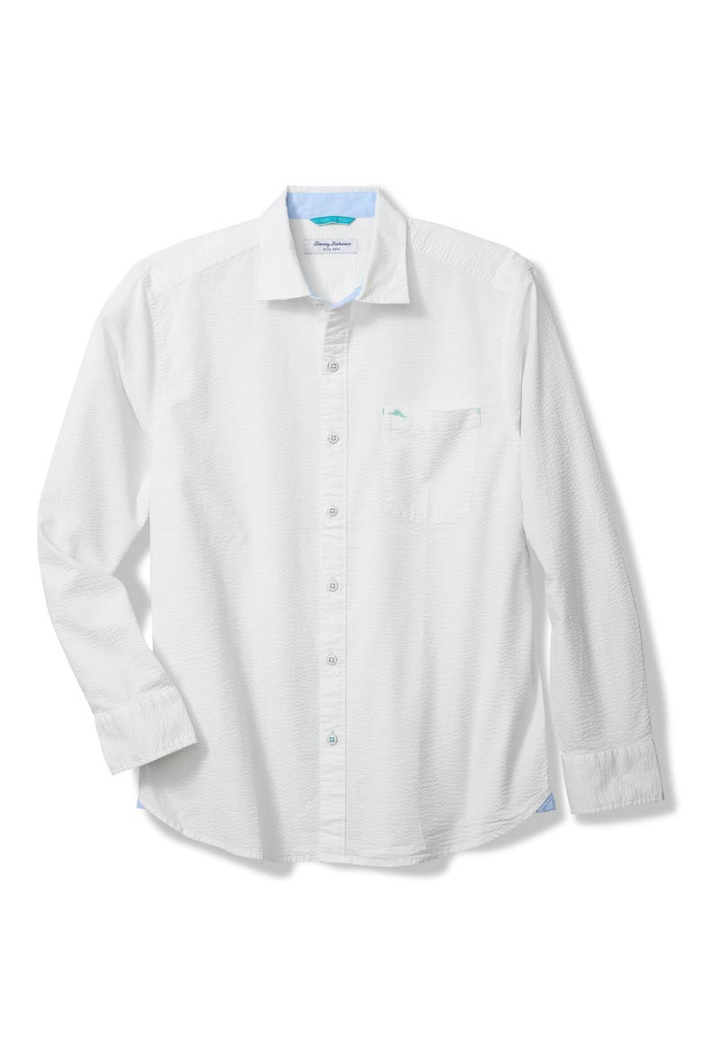 Nova Wave Stretch Cotton Button-Up Shirt, Main, color, WHITE