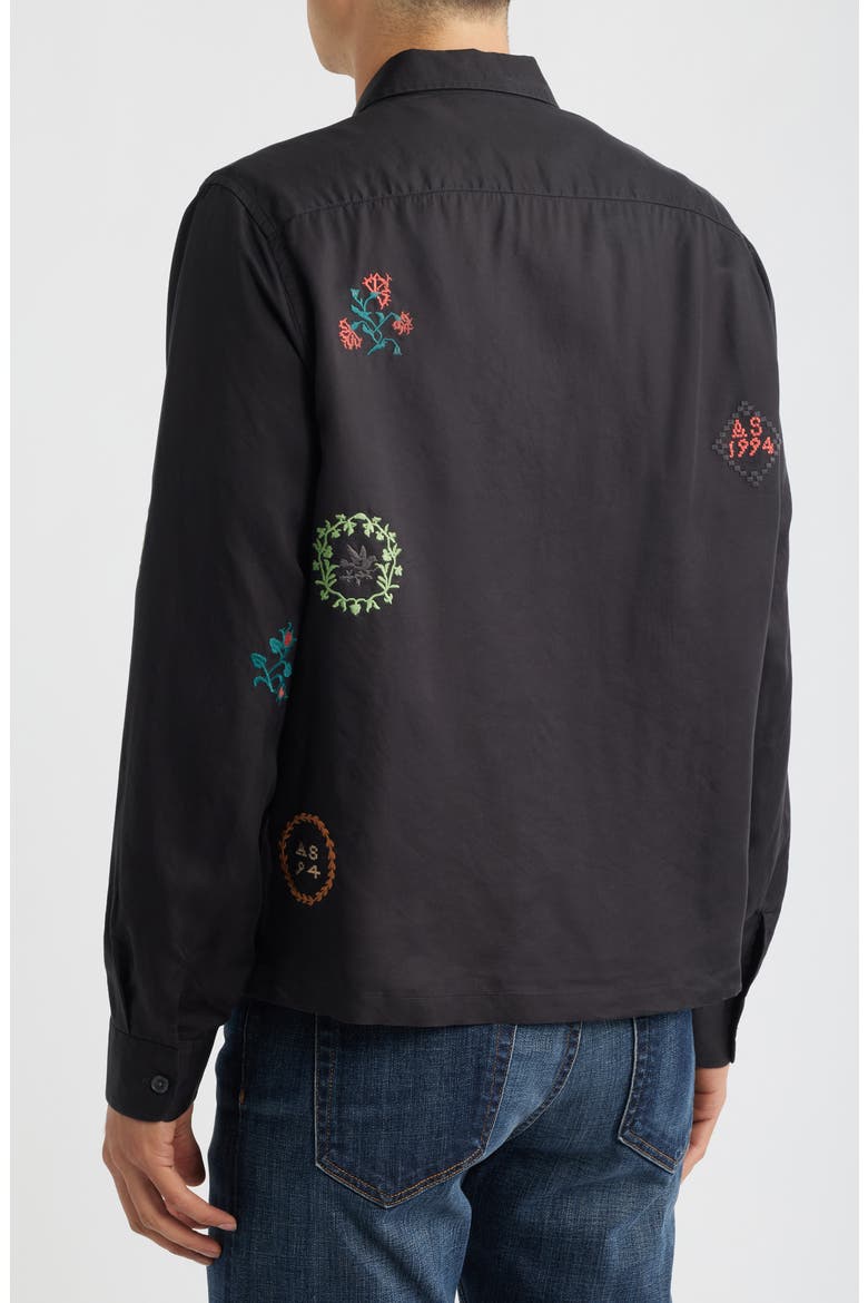 Laurel Embroidered Lightweight Jacket, Alternate, color, ORCA BLACK