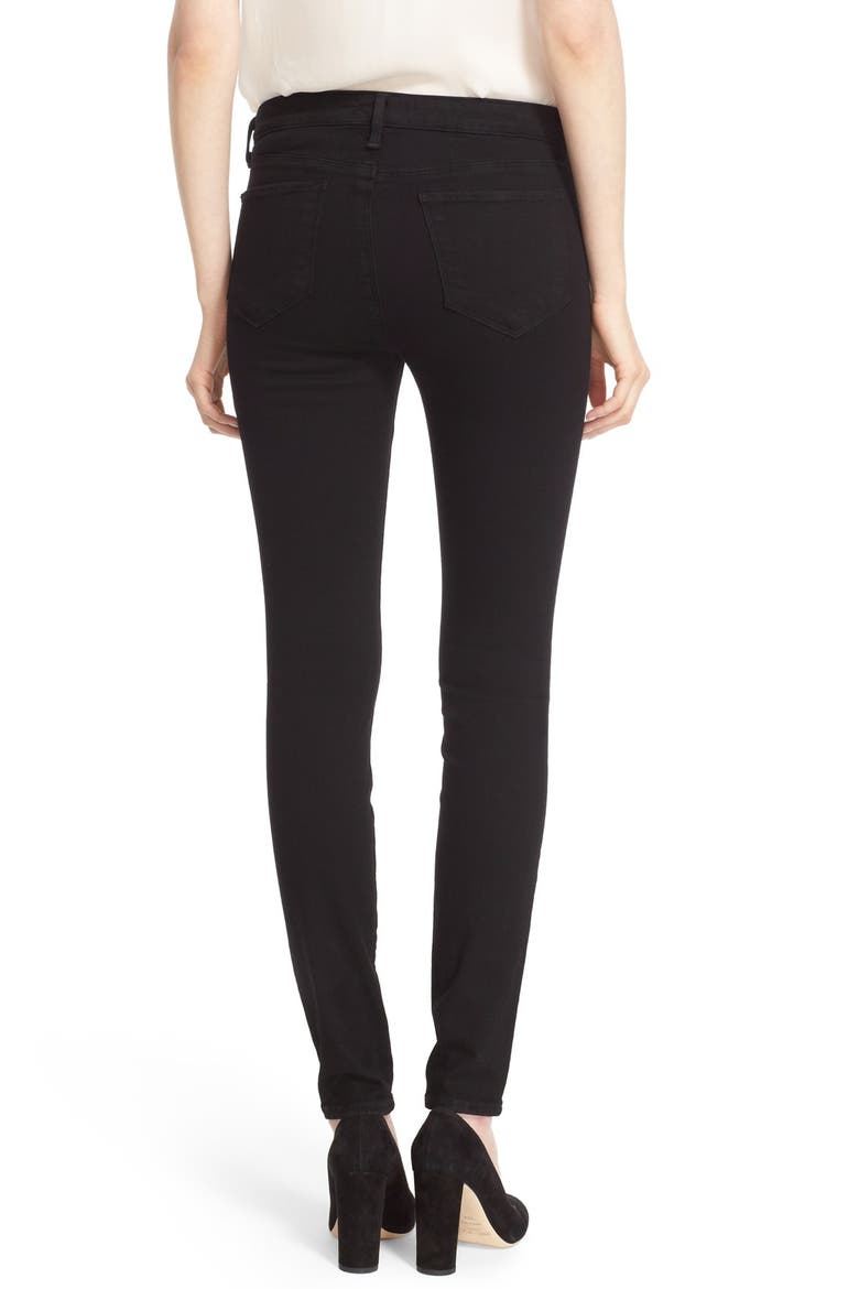 '30' High Rise Skinny Jeans, Alternate, color, NOIR