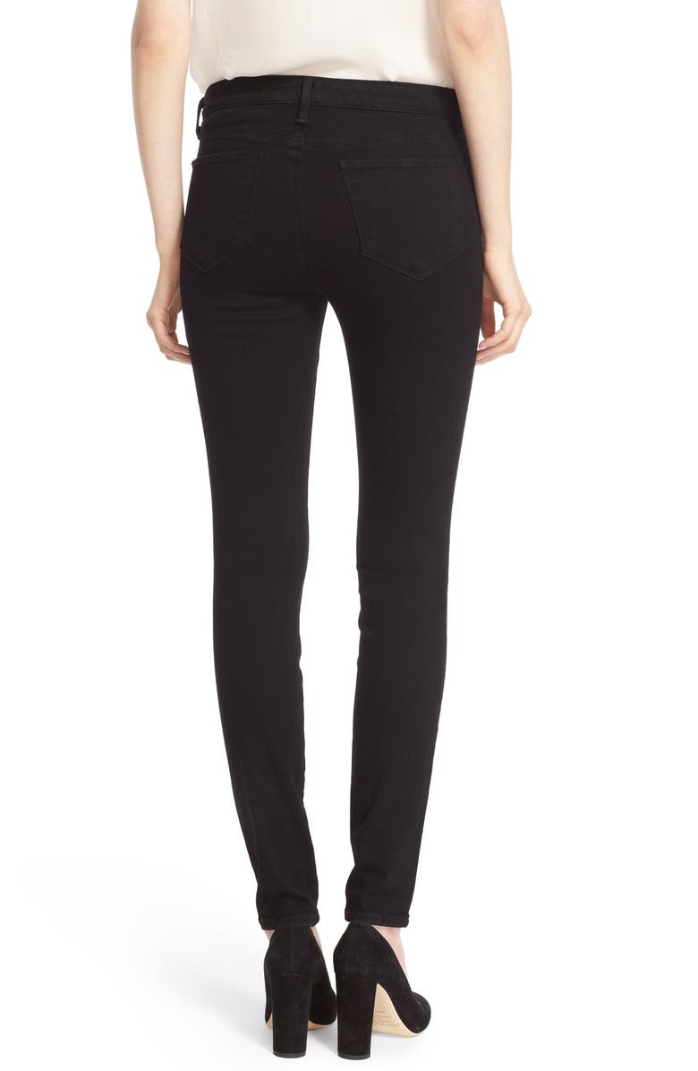 L'AGENCE '30' High Rise Skinny Jeans, Alternate, color, Noir